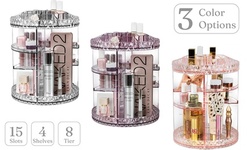 360 Rotating Makeup Organizer - Adjustable Cosmetic Storage for Dresser / Vanity