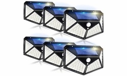 6 Pack Solar Lights Outdoor 100 LED Solar Motion Sensor Security Wall Lights