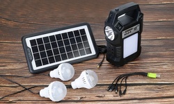 SolarEK Portable Solar Power Station, Rechargeable Backup Power Bank, Flashlight