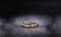 18K Gold Plated Crystal Infinite Twist Promise Ring