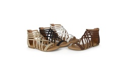 Journee Collection Womens Wide Width Flat Gladiator Sandals
