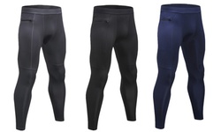 Men's Compression Pants Workout Athletic Leggings Running Gym Tights with Pocket