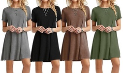 Women's Short Sleeve Casual T-shirt Dress Loose Summer Sundress