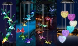 LED Changing Color Solar Hummingbird Wind Chime Waterproof Wind Chimes