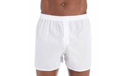 Fruit of the Loom Men's White Woven Cotton Blend Classic Boxers (10-Pack)