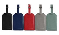 Faux Leather Luggage Travel Bag Tags  (1- or - 4 Pack)