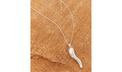 Sterling Silver Italian Horn Necklace
