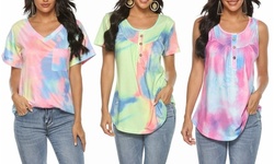 Womens Printed Tee Casual Short Sleeve Sleeveless T Shirts Tops Tunic