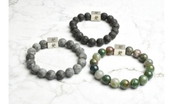 12mm Genuine Insignia Mens Stretch Bracelet by Free Essence