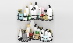 iNova Shower Caddy Corner Bathroom Shelf Shower Rack w/ Adhesives (2-Pack)
