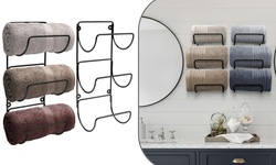 Sorbus Towel Rack Holder- Wall Mounted Storage Organizer for Bathroom, 2-Pack