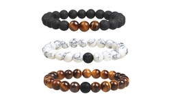 Men's Matte Natural Healing Stone Onyx Prayer Beads Bracelet