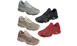 Women Glitter Low Top Sneaker Air Cushion Stylish Bling Bling Shoes