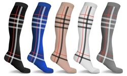 DCF Holiday Plaid London Compression Socks (5-Pairs)