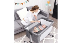 Costway Portable Baby Bed Side Sleeper Infant Bassinet Crib W/Carrying Bag Grey