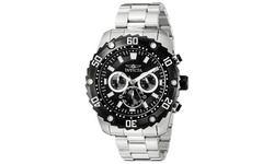Invicta 22516 Men's Pro Diver Chronograph Quartz Black Dial SS Watch