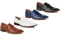 Gino vitale Men's Moc Toe Slip-on Dress Loafers