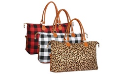 N'POLAR Women's Travel CarryOn Tote Duffle Bag Weekender Bag w/ Shoulder Handle