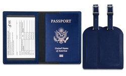RFID Passport Holder with Travel Luggage Tag (3-Piece Set)