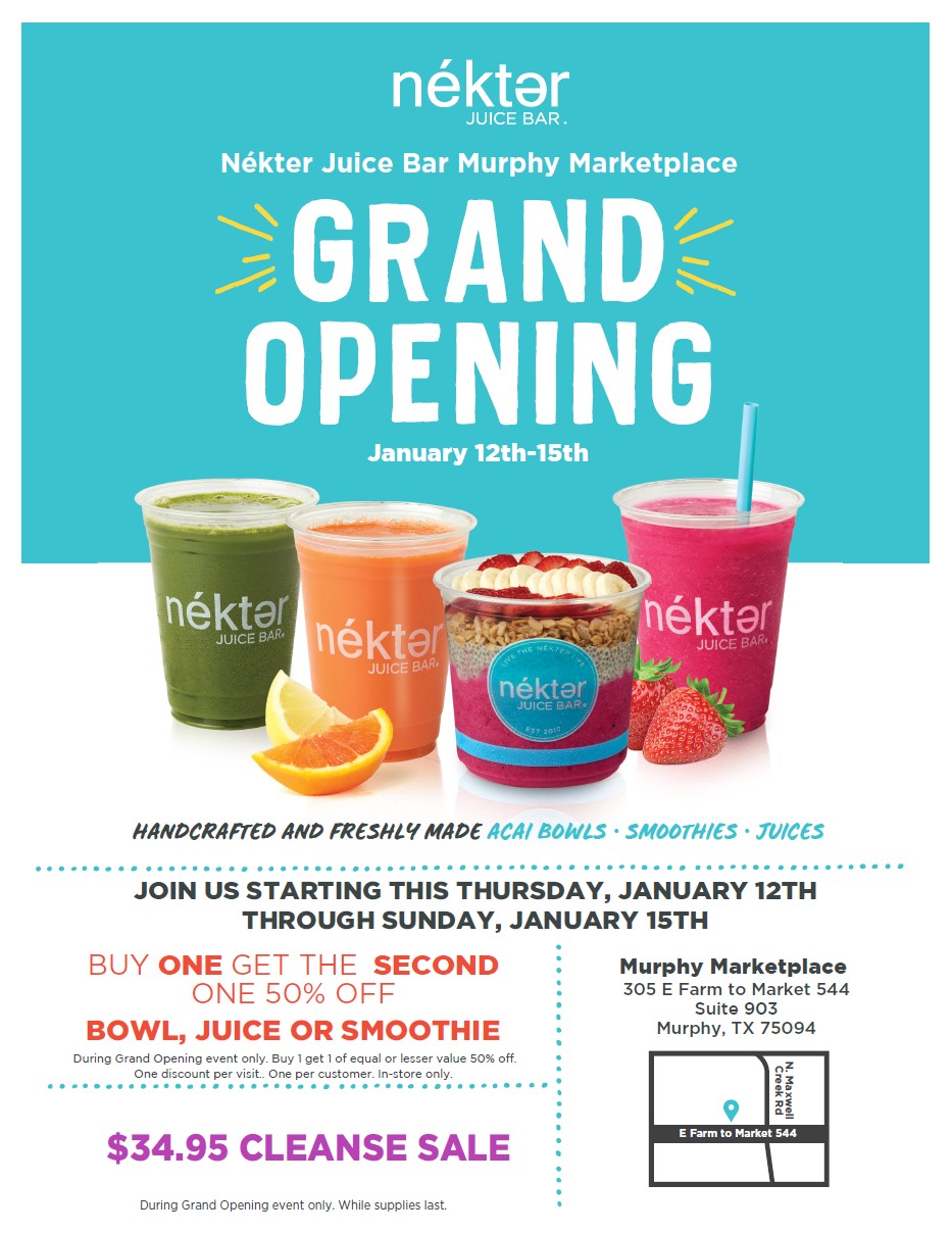 Nekter Murphy Grand Opening Flyer