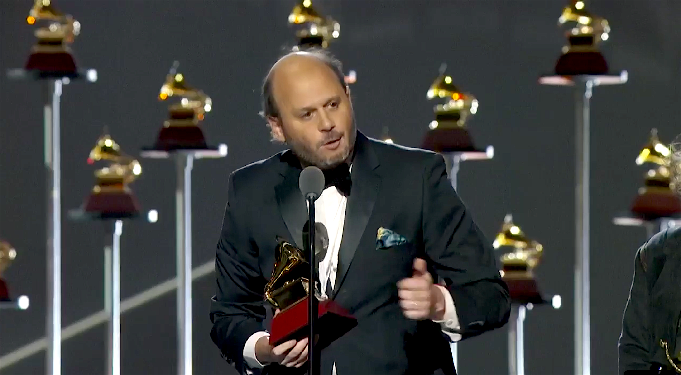 Gustavo Casenave receiving his first Grammy