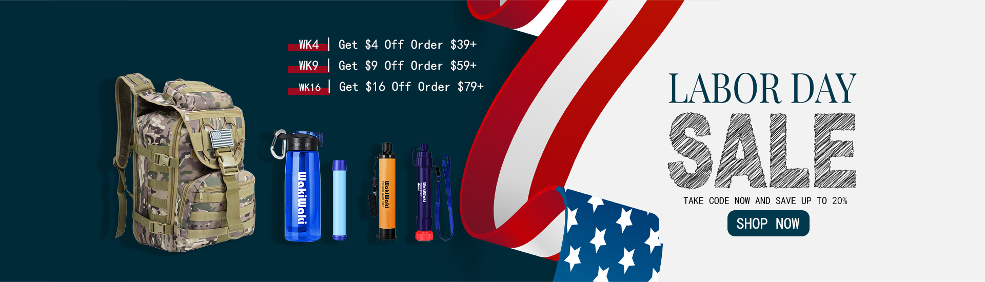 20% OFF WAKIWAKI COUPONS FOR LABOR DAY