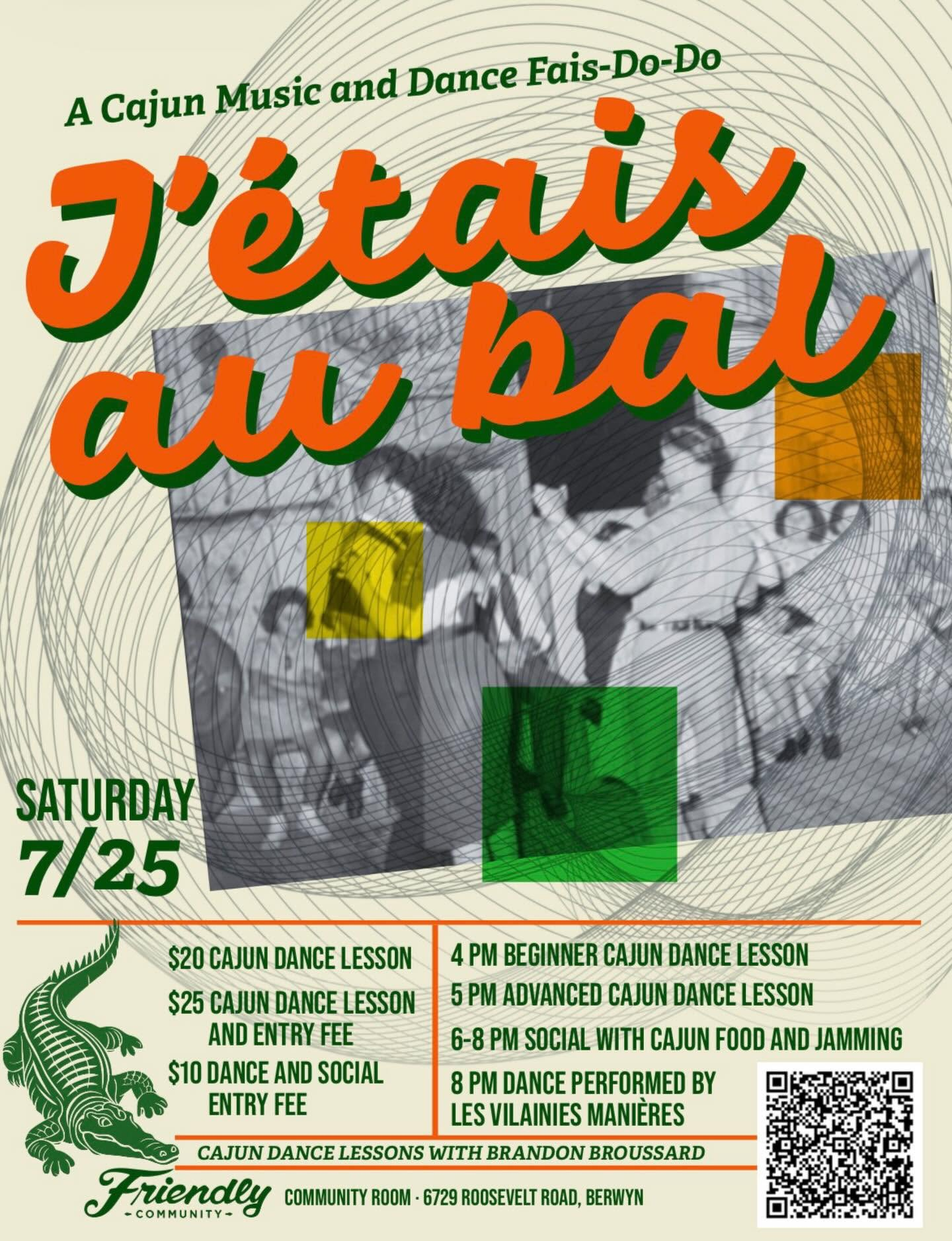 Event poster for J’étais au bal - A Cajun Music and Dance Fais-Do-Do